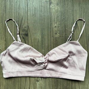 OH POLLY - SILK BRALET SLEEP PAJAMA TOP - US 6 - LILAC / PURPLE